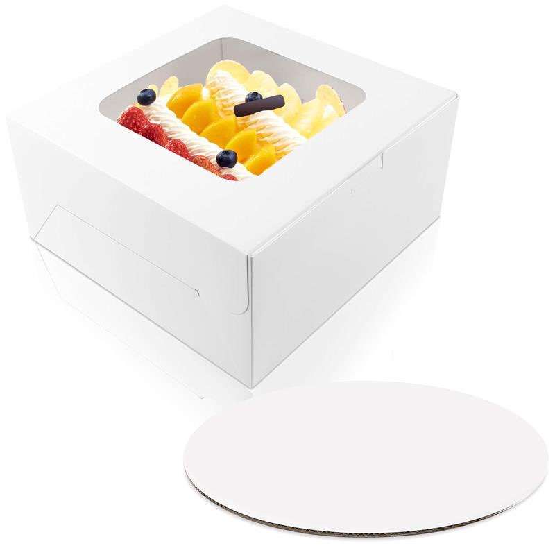 10 x 10 x 5 inches Cake Bakery Boxes with Window 10 inches Round Cake