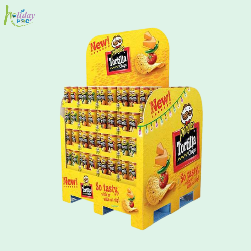 Custom 2-Sided Cardboard Full Pallet Display Stand for Tortilla Chips-Holidaypac