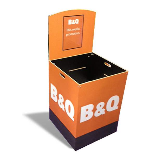 Adjustable Quarter Pallet Dump Bin Merchandiser