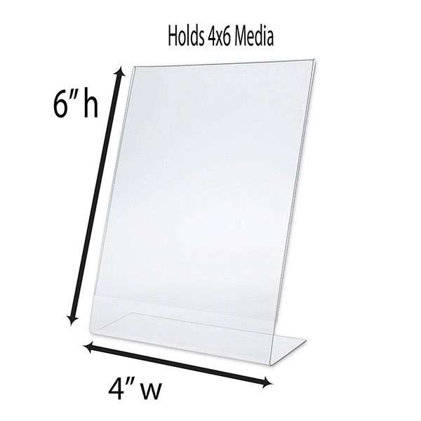 Factory Customized Acrylic 4 x 6 Slanted Sign Holders Holiday Factory