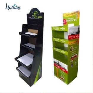 Wholesale Supermarket Promotional Cardboard Corrugated Display Rack,Cardboard Carton Paper Floor Display Stand