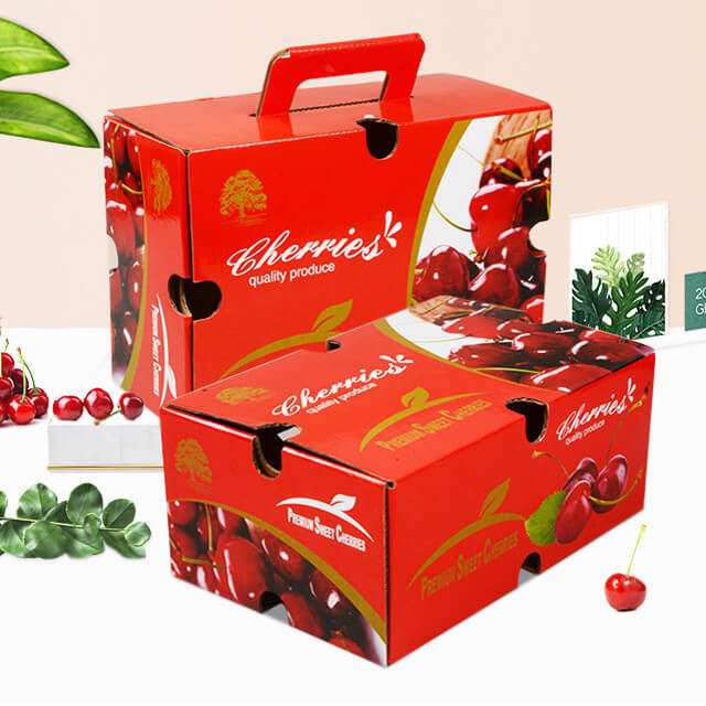 Custom Wholesale Cherries Box 12.5kg Cardboard Fresh Fruits Packaging