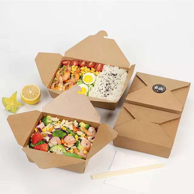 wholesale Disposable Paper Take Out Salad Food Containers Folding
