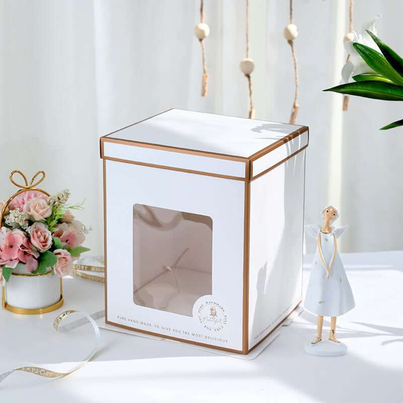 1.White square cake box