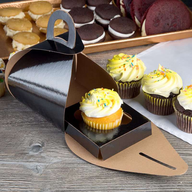 1.Black cupcake box