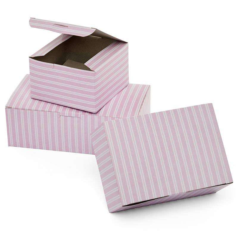 3.Pink & White Stripe Pastry Boxes