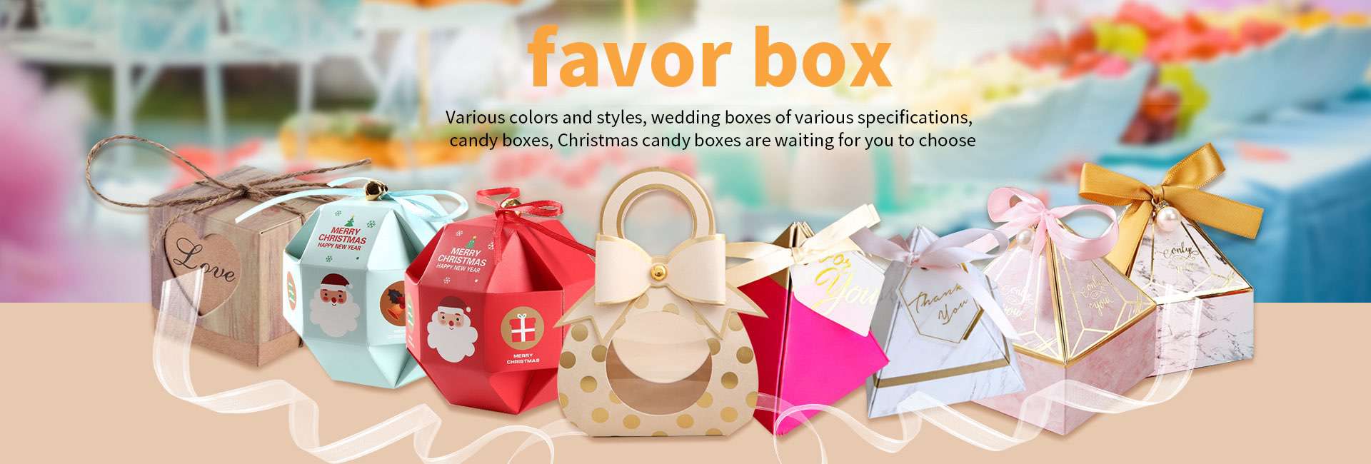 Various wedding boxes, candy boxes