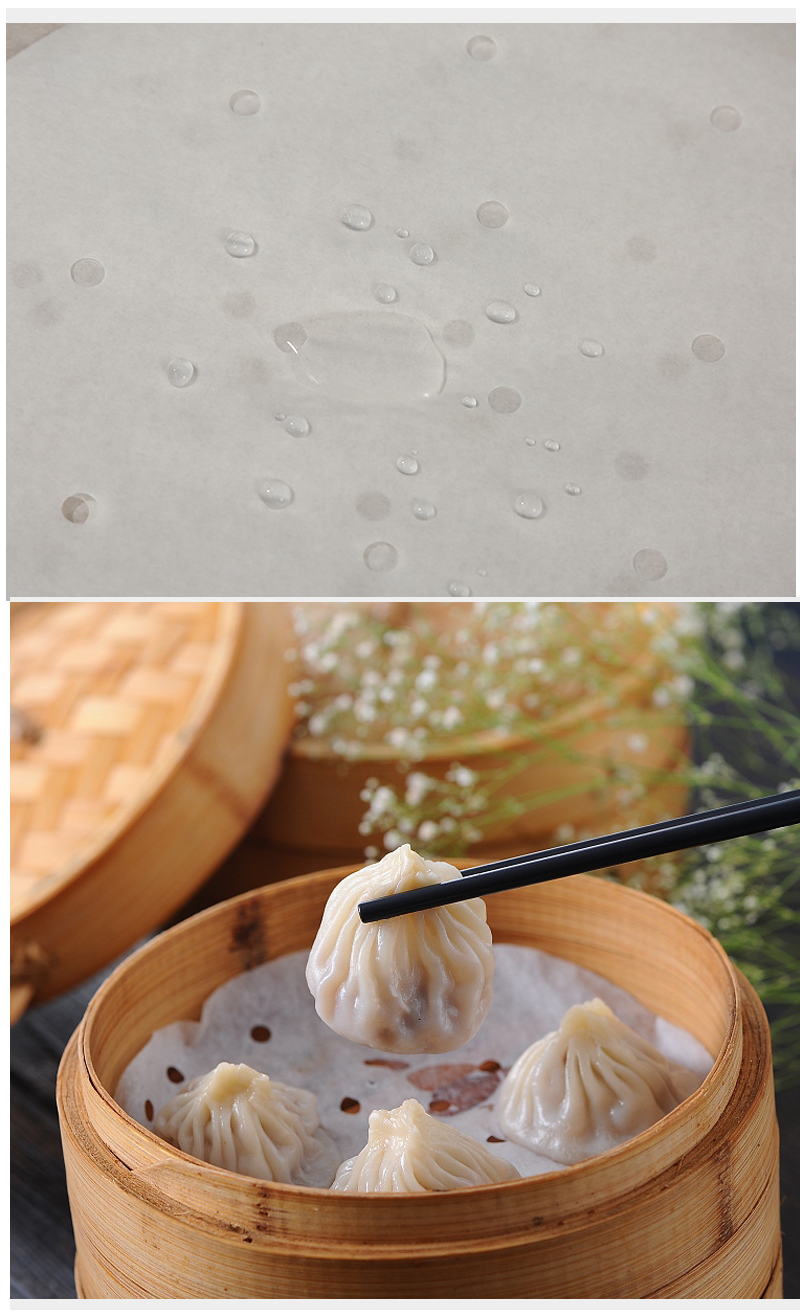 100 Sheets Bamboo Steamer Papers Round Square Non-Stick Steamer