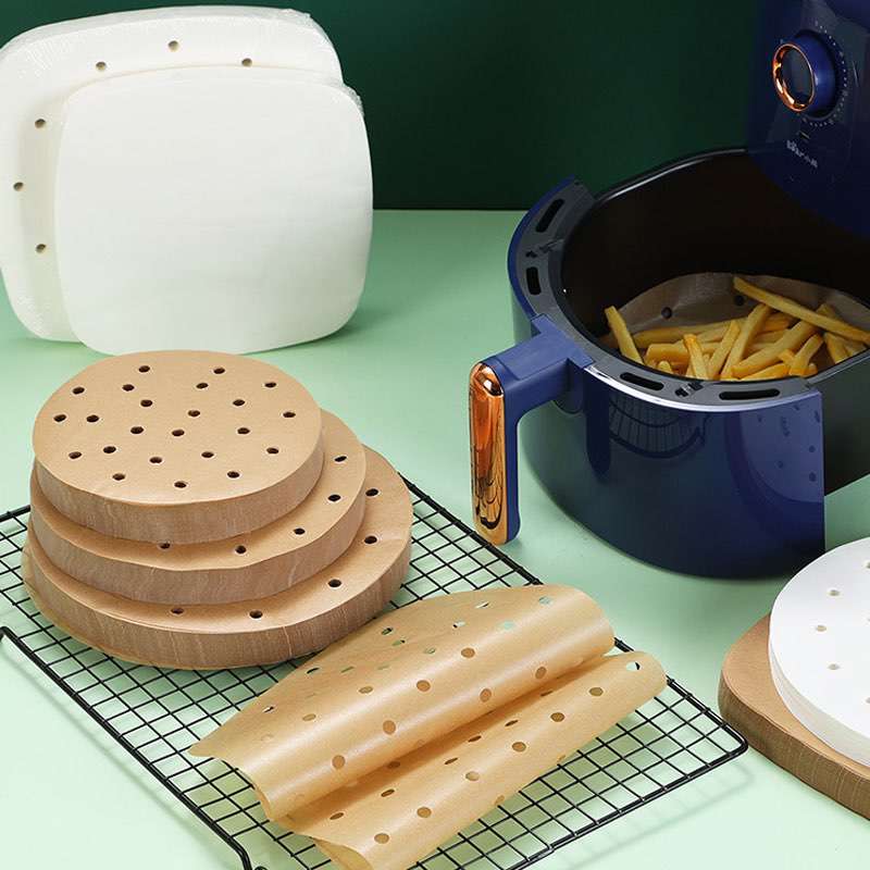 Air Fryer Steamer Liners Perforated Wood Pulp Papers 