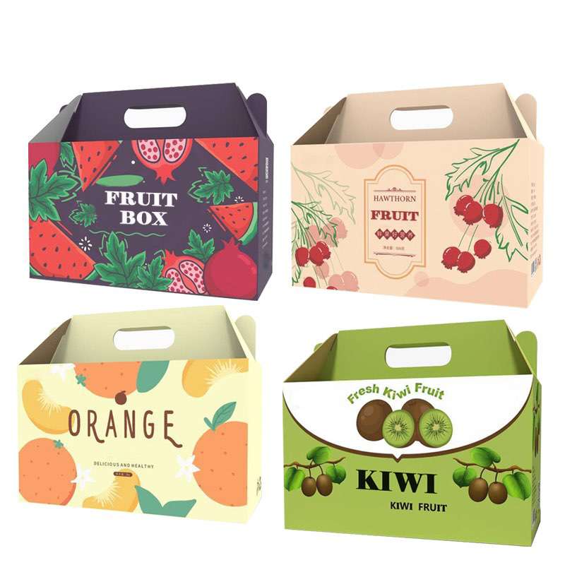 Custom Dustproof Fruit Corrugated Paper Box With Handle