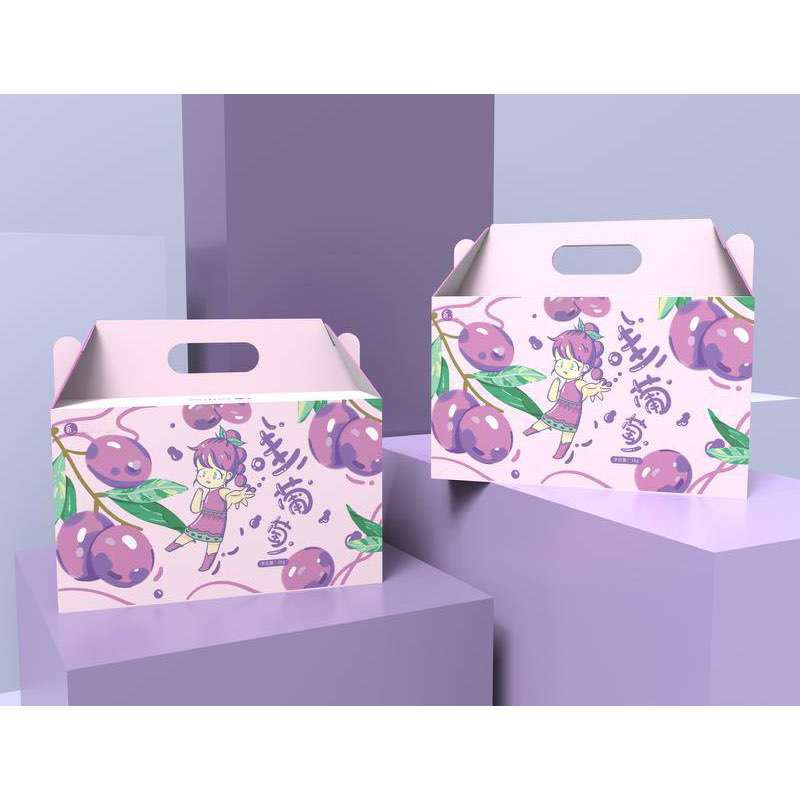 Custom Dustproof Fruit Corrugated Paper Box With Handle