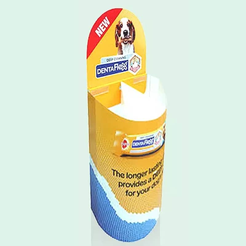 Custom Cardboard Floor Display With Hook For Pet Leashes, Hook Floor Display Racks For Pet Shop - Holidaypac