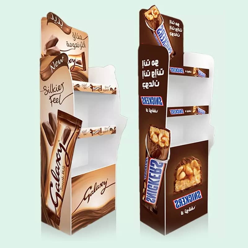 Corrugated Box Advertising Stands Cardboard Bread Display Shelving For Retail - Holidaypac