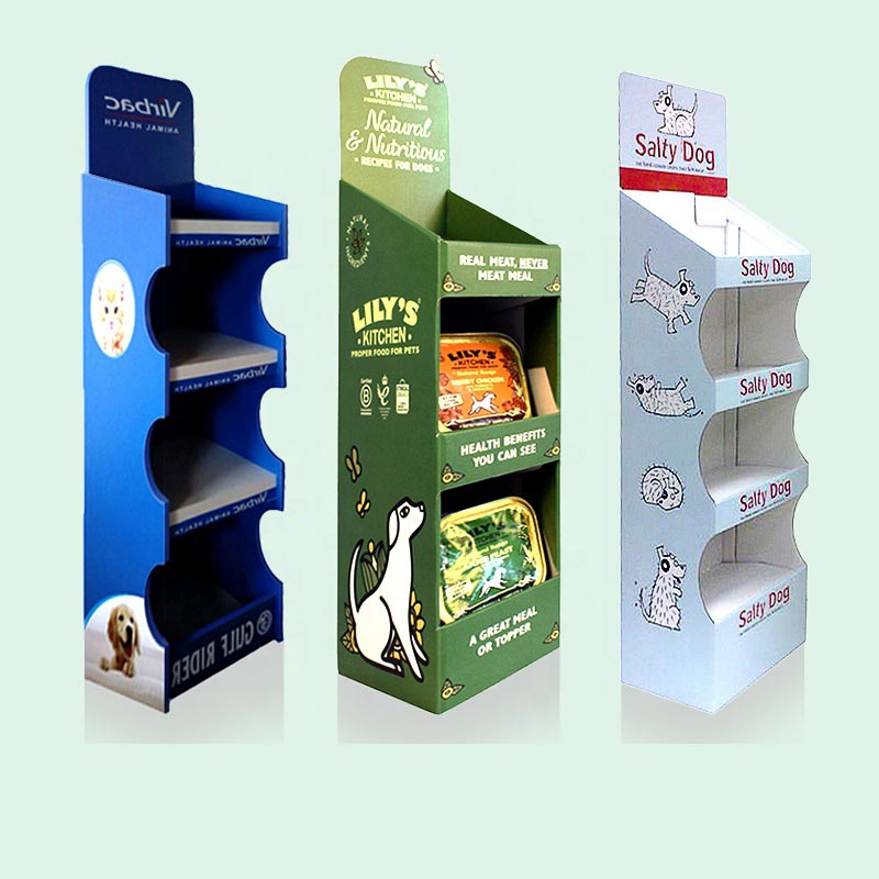 Cardboard Pet Product Dog Cat Store Shop Food Toy Display Rack