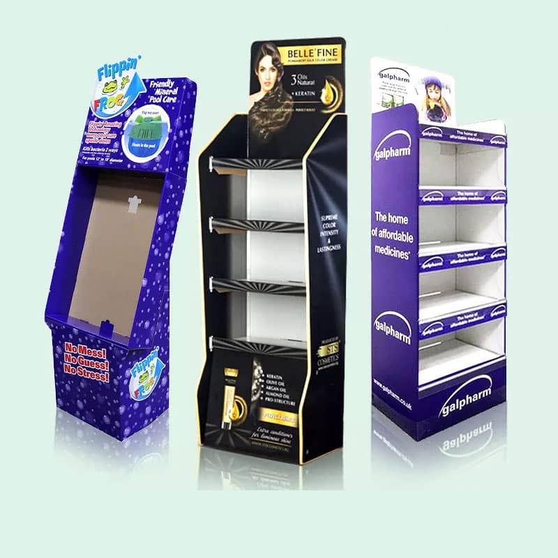 Supermarket Foldable POP Carton Stand Custom Retail Portable POS Cardboard Floor Display Exhibition Stand