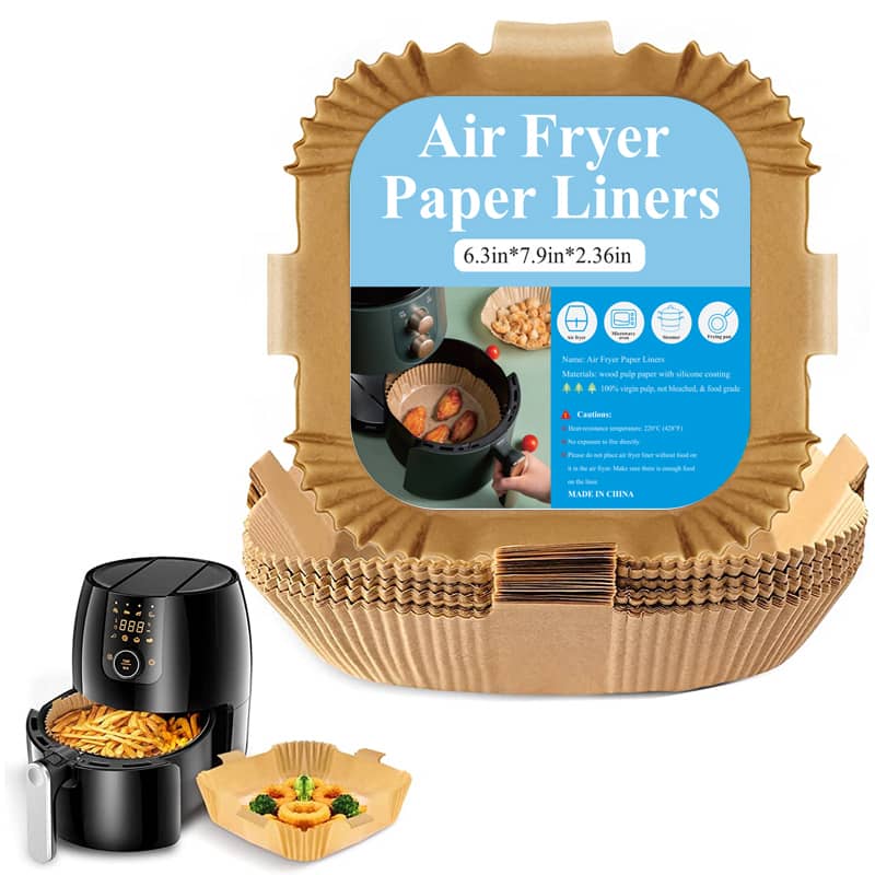 Food Grade Air Fryer Disposable Paper Liner Non-Stick Oil-Proof Water-Proof Parchment Paper Liners