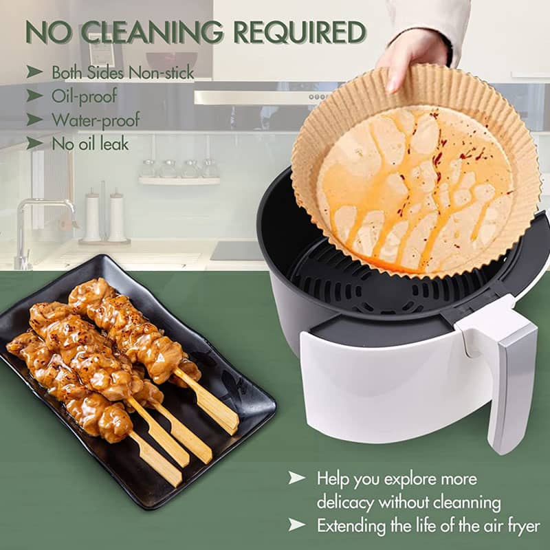 Food Grade Air Fryer Disposable Paper Liner Non-Stick Oil-Proof Water-Proof Parchment Paper Liners