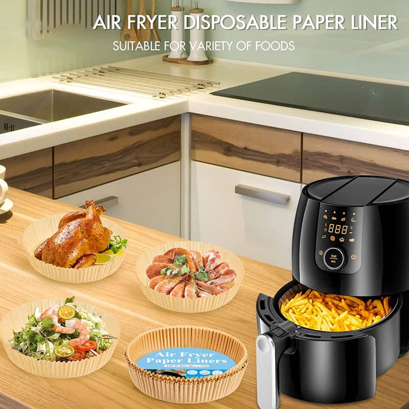 Food Grade Air Fryer Disposable Paper Liner Non-Stick Oil-Proof Water-Proof Parchment Paper Liners