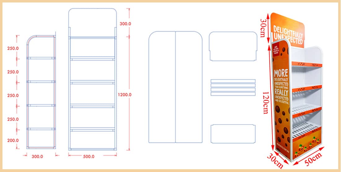  pp extrusion display stand 