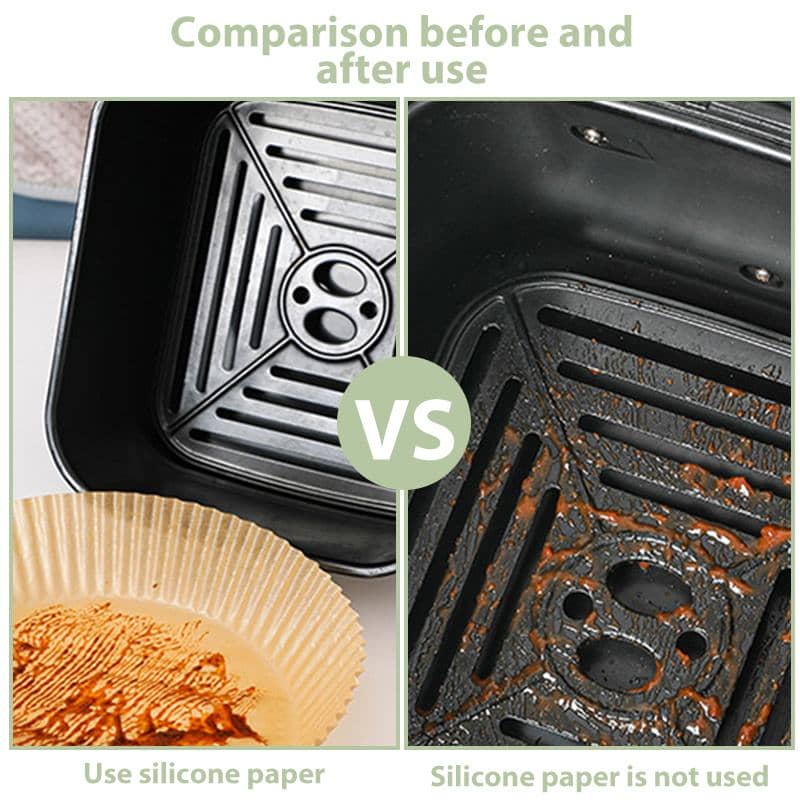 Xmas Rectangle Round Square Disposable Air Fryer Paper Liner Oilproof  Non-Stick Baking Mat for Ninja Foodi Air Fryer Accessorie