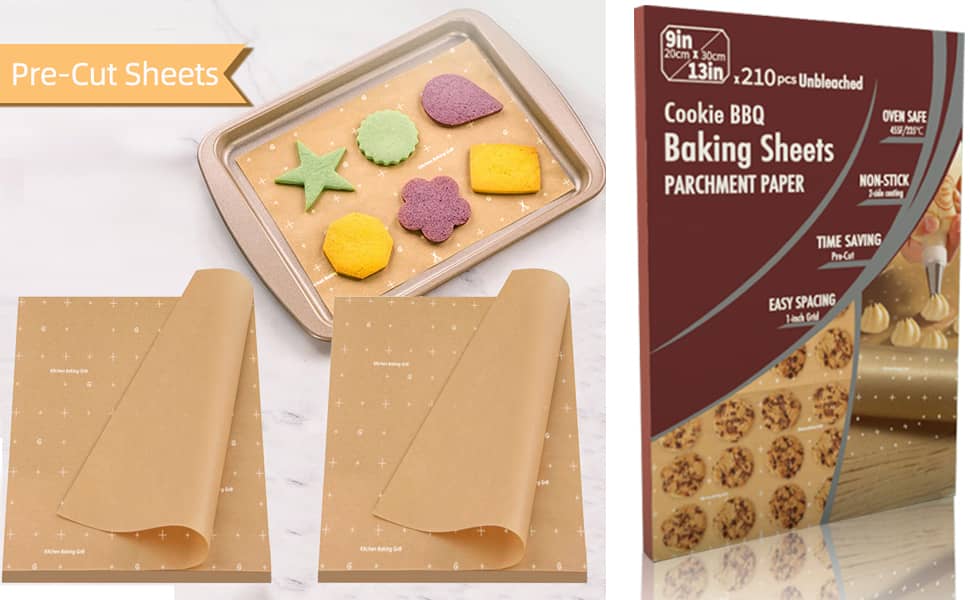 Parchment Paper Baking Sheet for Baking Cookies, Unbleached