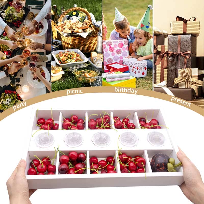 Wholesale Black and White Kraft Paper Grazing Box Catering Packaging Platter Box Partition for Picnic Party Grazing Box