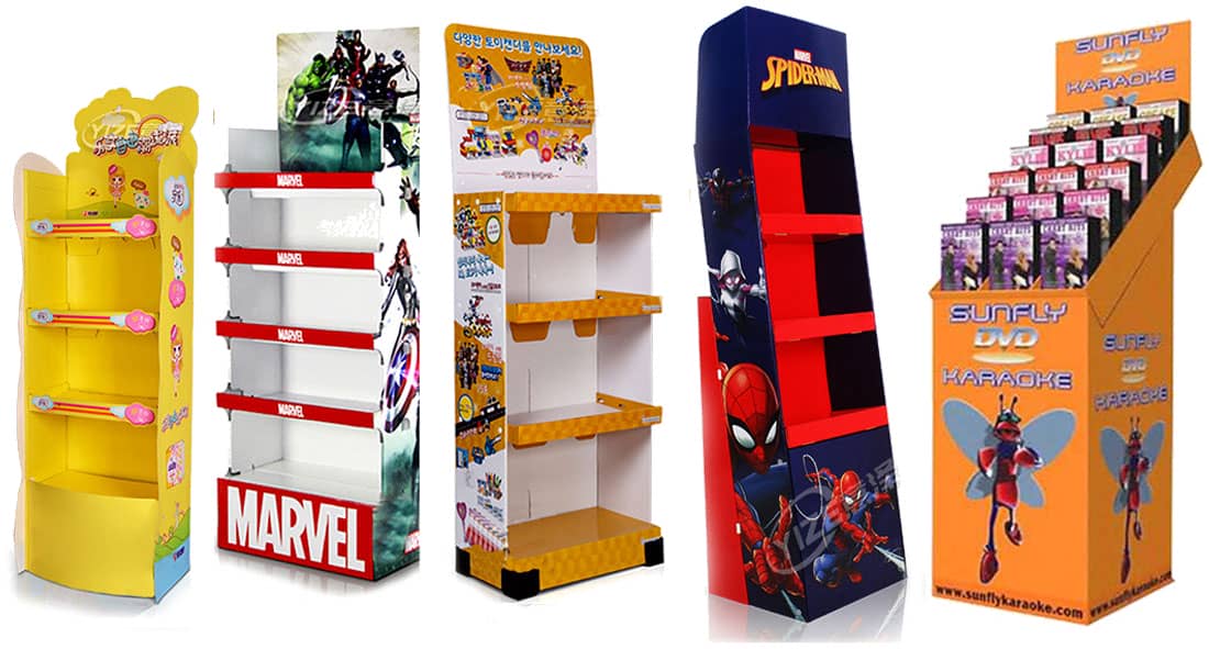 corrugated cardboard tiers display stand racks