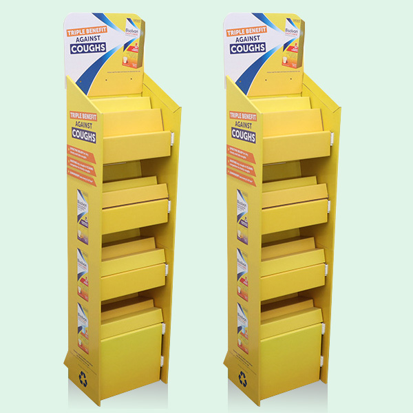 Lightweight 4 Shelf Cardboard Floor Display