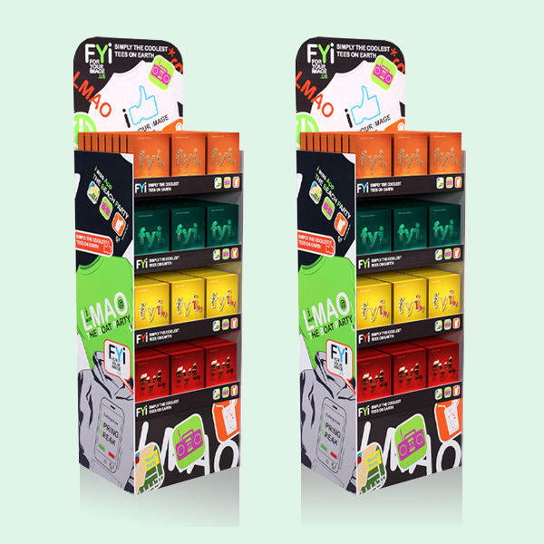 Lightweight 4 Shelf Cardboard Floor Display