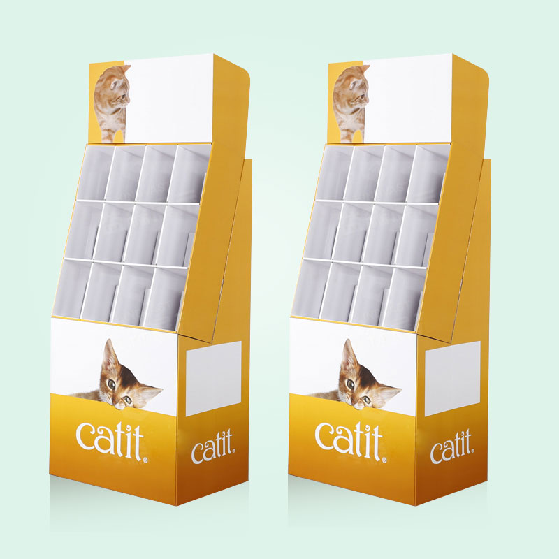 Factory Manufacturer Customized 12 Pocket Cardboard Floor Display Stands