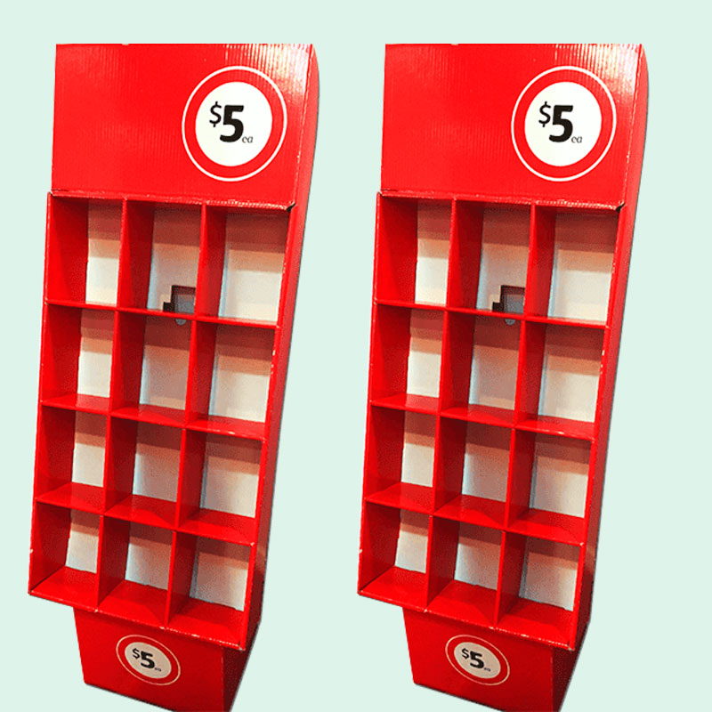 Factory Manufacturer Customized 12 Pocket Cardboard Floor Display Stands