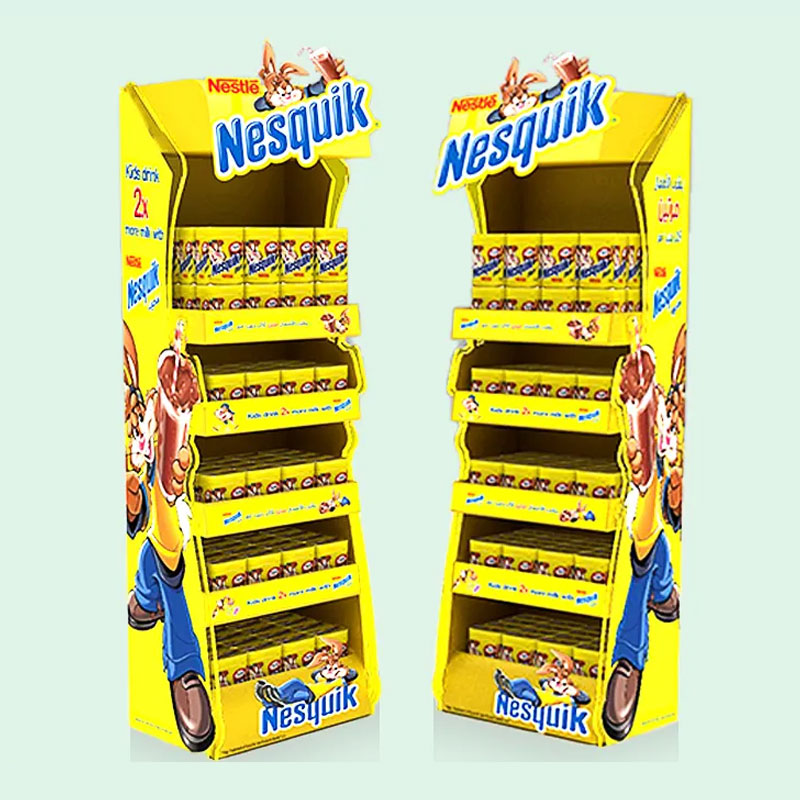 Supermarket Foldable POP Carton Stand Custom Retail Portable POS Cardboard Floor Display