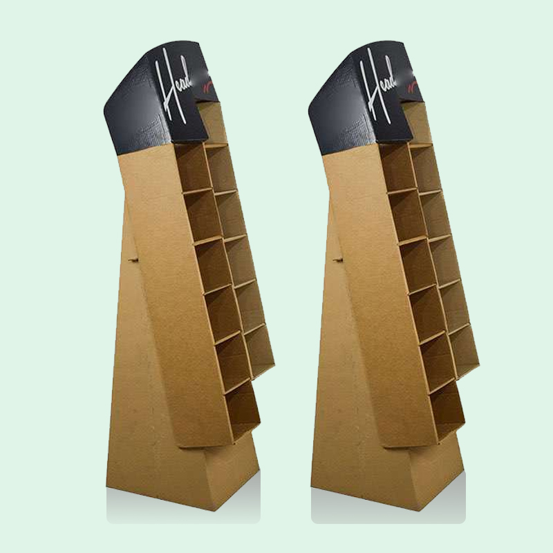 Supermarket Foldable POP Carton Stand Custom Retail Portable POS Cardboard Floor Display  HLD-YP034