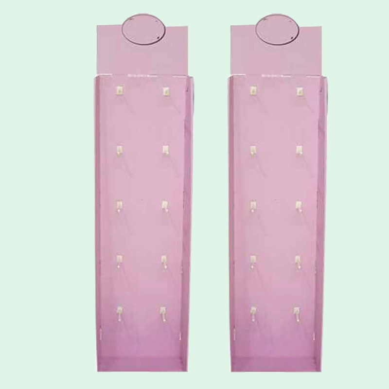 Retail Sock Hang Package Hook Display Cardboard Floor Stand Cardboard Display Stands With Hooks HLD-F902