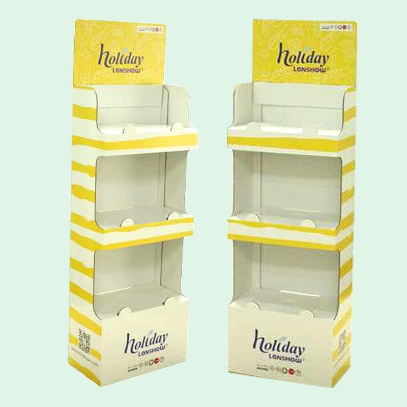 Supermarket Foldable POP Carton Stand Custom Retail Portable POS Cardboard Floor Display HLD-F903