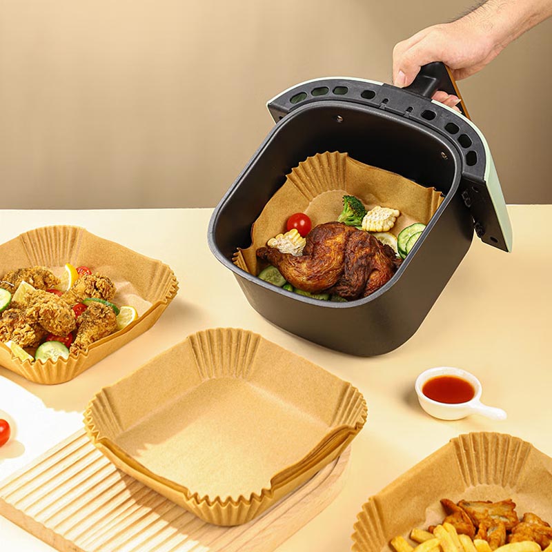 Air Fryer Disposable Paper Liners Square Non-Stick Parchment Paper Air Fryer  Accessories Oil Proof Water