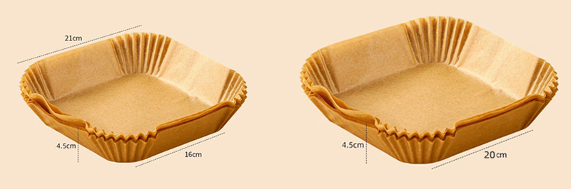 Air Fryer Disposable Paper Liners Square Non-Stick Parchment Paper Air Fryer Accessories Oil Proof Water Proof Paper Liner for Microwave Oven Frying Pan