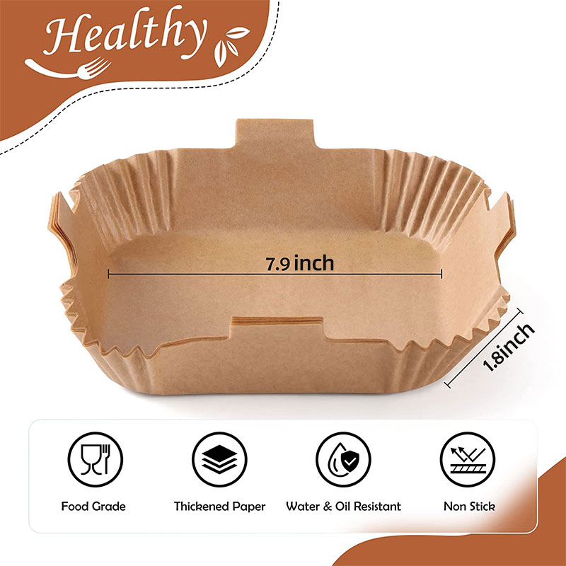 Air Fryer Disposable Paper Liner Square Non-stick Parchment Paper for Air Fryer Baking Roasting Microwave Unbleached Oil-proof Parchment Paper