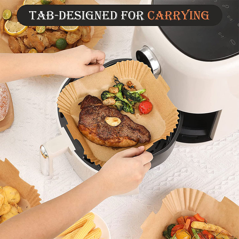 Air Fryer Disposable Paper Liner Square Non-stick Parchment Paper for Air Fryer Baking Roasting Microwave Unbleached Oil-proof Parchment Paper