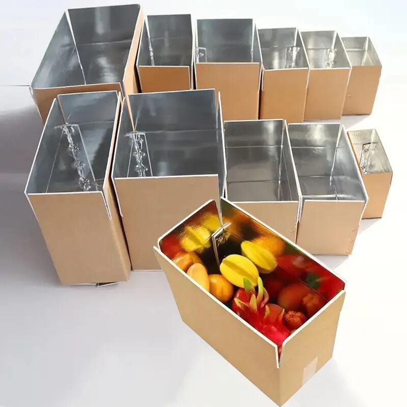 Customizable Foldable Catering Food Thermal Insulation Transport Boxes Aluminum Foil Foam Insulated Shipping Box