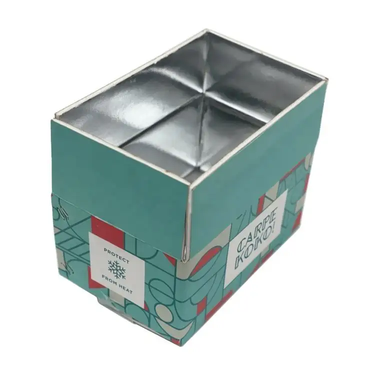 Customizable Foldable Catering Food Thermal Insulation Transport Boxes Aluminum Foil Foam Insulated Shipping Box