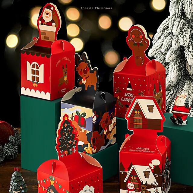 Drop Shipping Wholesale Hot Sale Santa Christmas Eve Tree Gift Paper Packaging Christmas Box For Cookie Chocolate Sweet Candy