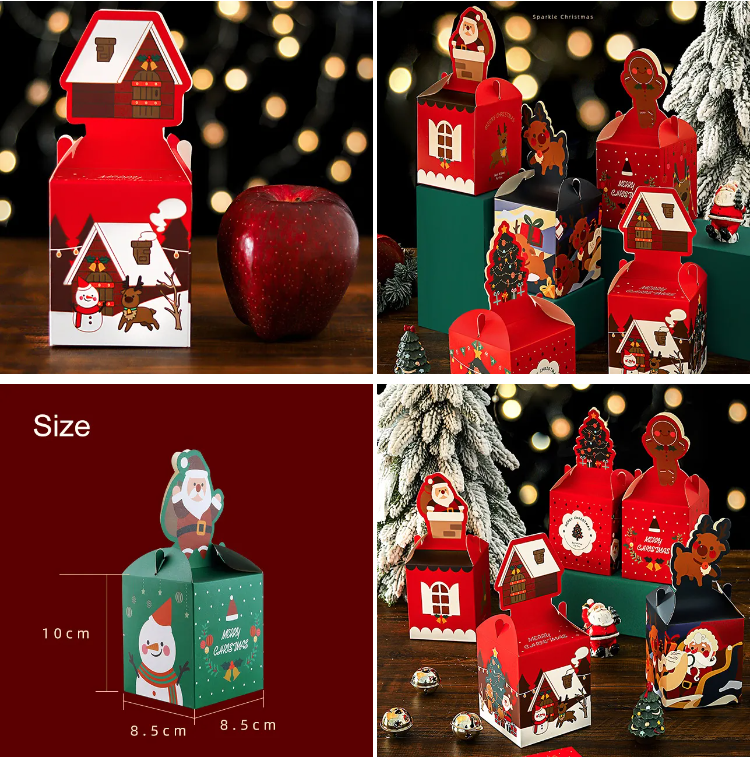 Drop Shipping Wholesale Hot Sale Santa Christmas Eve Tree Gift Paper Packaging Christmas Box For Cookie Chocolate Sweet Candy