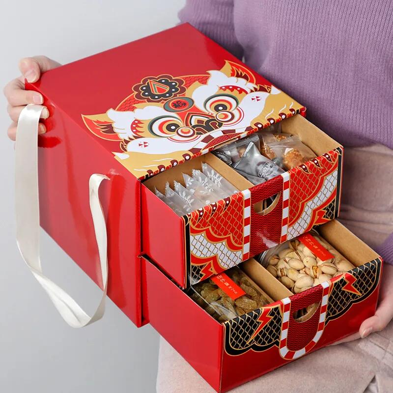 Corrugated Chocolate Packaging Box that can put Portable Fruit Nut and Empty Packaging Box Christmas Gift Box Design Customized