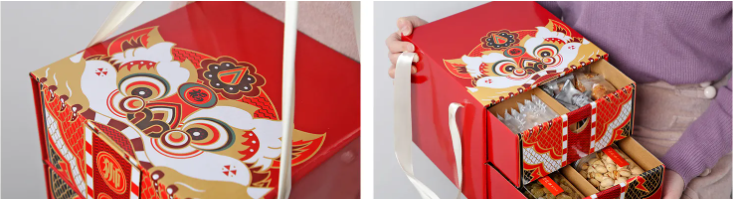 Corrugated Chocolate Packaging Box that can put Portable Fruit Nut and Empty Packaging Box Christmas Gift Box Design Customized