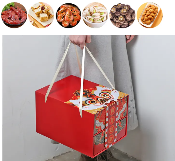 Corrugated Chocolate Packaging Box that can put Portable Fruit Nut and Empty Packaging Box Christmas Gift Box Design Customized