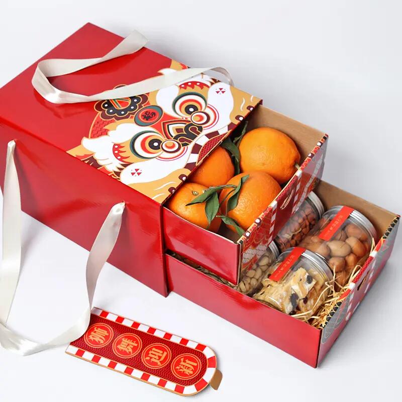 Corrugated Chocolate Packaging Box that can put Portable Fruit Nut and Empty Packaging Box Christmas Gift Box Design Customized