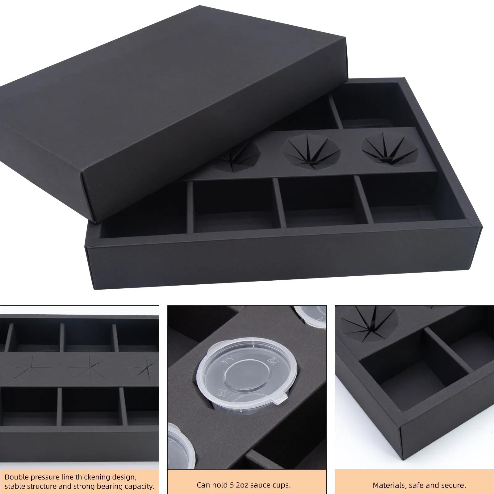 Wholesale black and white kraft paper grazing box catering packaging platter box partition for picnic party grazing box