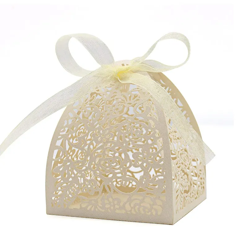 Wholesale Eco Friendly Bridal Shower Anniversary Birthday Party Gift Luxury Gridding Shape Candy Sweet Box Wedding Supplies