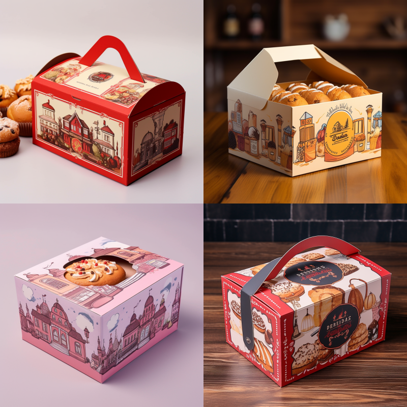 Branding bakery box with customized logo and design in free